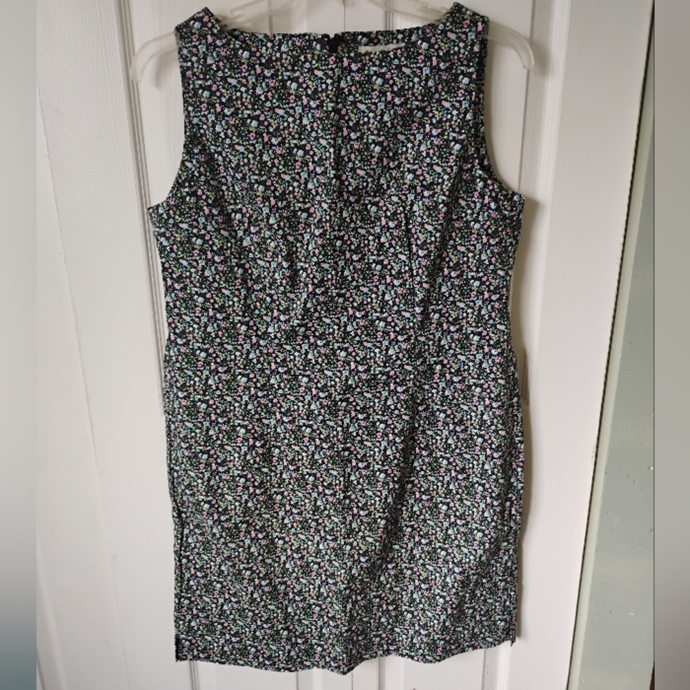 Y2K Amanda Smith Black Sheath Dress with Floral Print